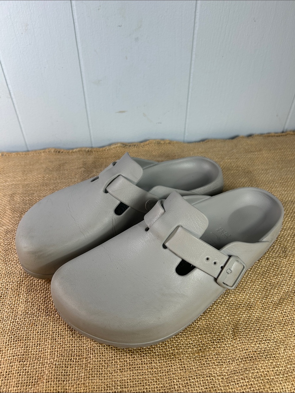 Birkenstock Light Gray Boston EVA Clogs